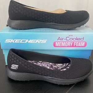 Skechers Women's Black Loafers with Air-Cooled Memory Foam